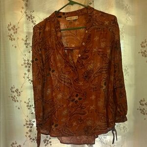 Abercrombie & Fitch Rust Paisley Blouse